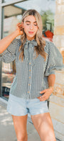 Juliette Top | Black Gingham