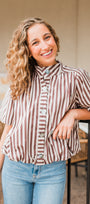 Spencer Top | Mocha Stripe