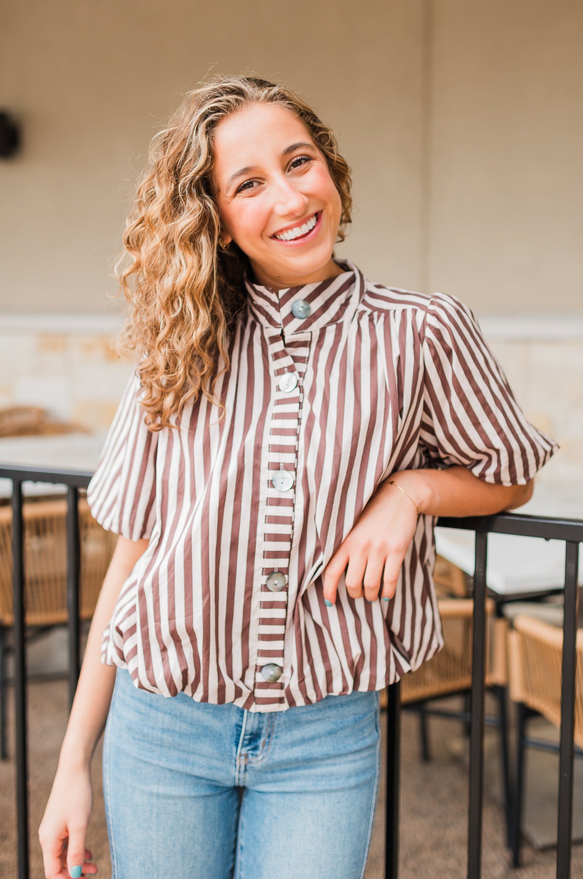 Spencer Top | Mocha Stripe
