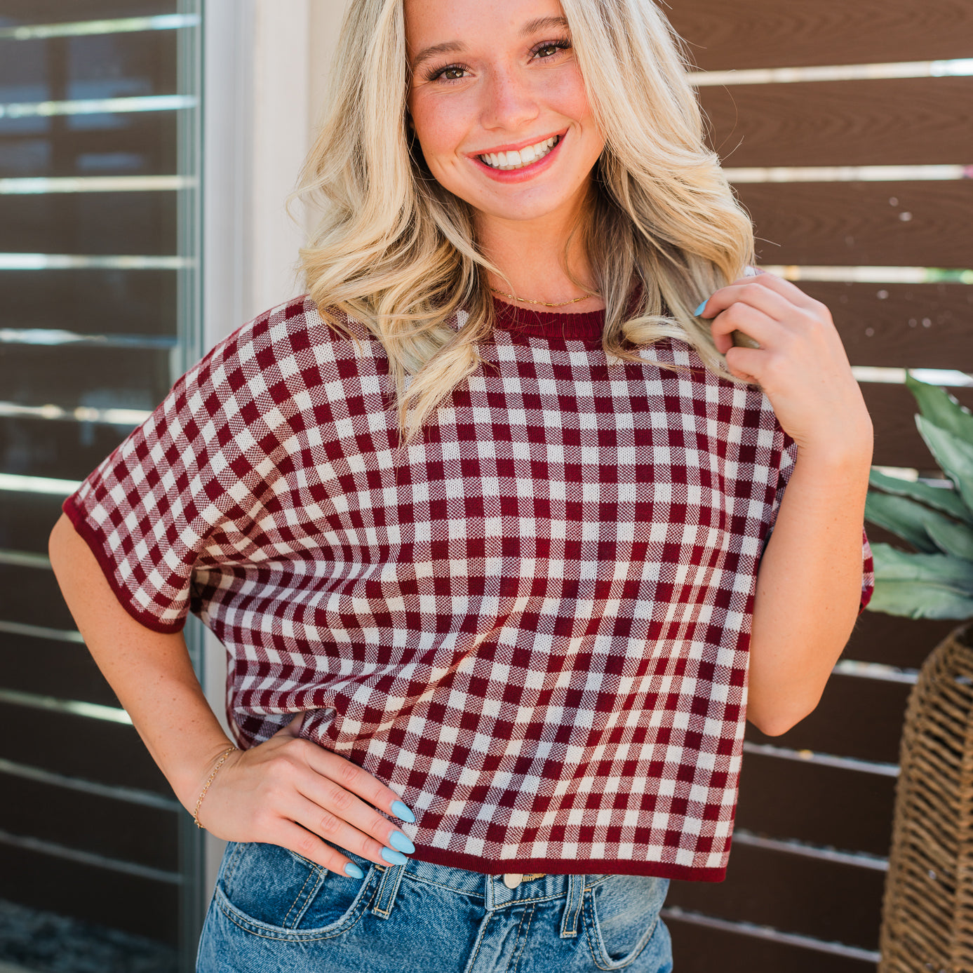 Collins Knit Top | Burgundy