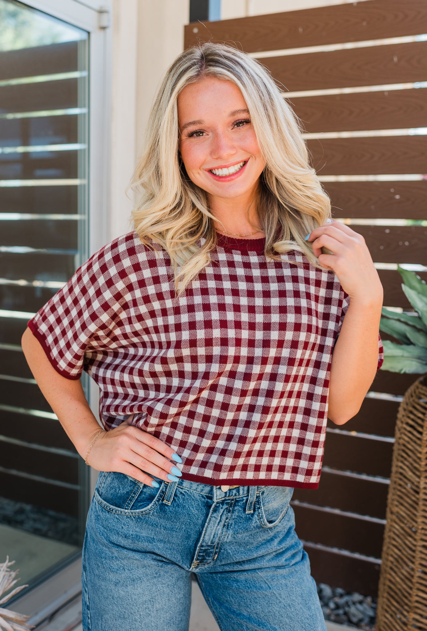 Collins Knit Top | Burgundy