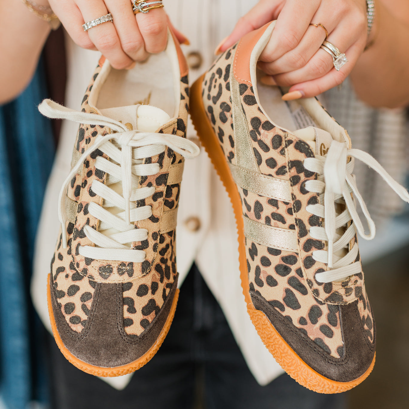 GOLA | Elan Safari Sneakers | Leopard + Gold