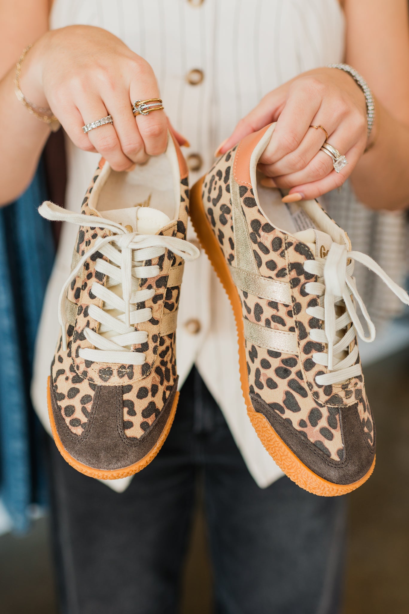 GOLA | Elan Safari Sneakers | Leopard + Gold