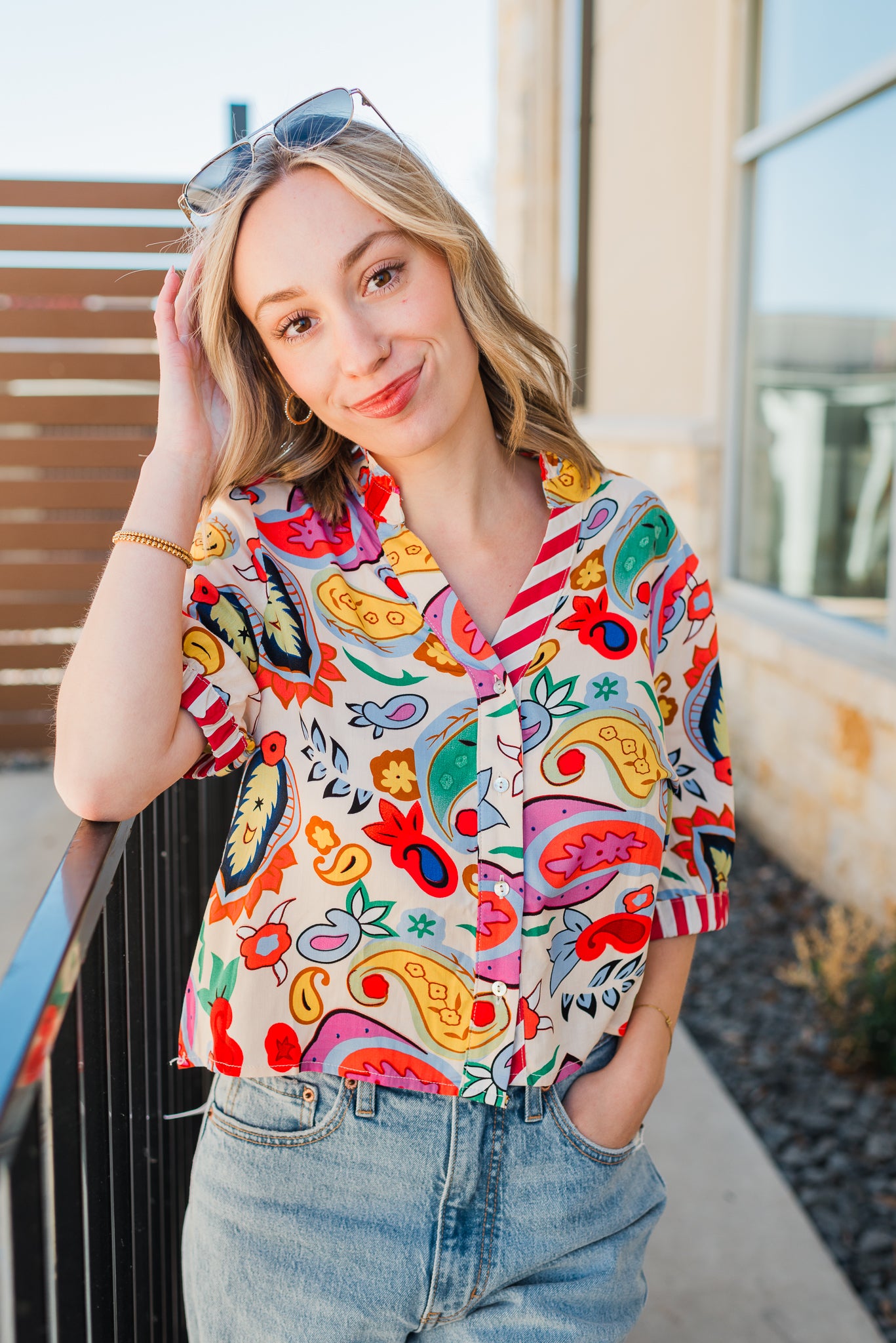 Laguna Beach Top | Mixed Print