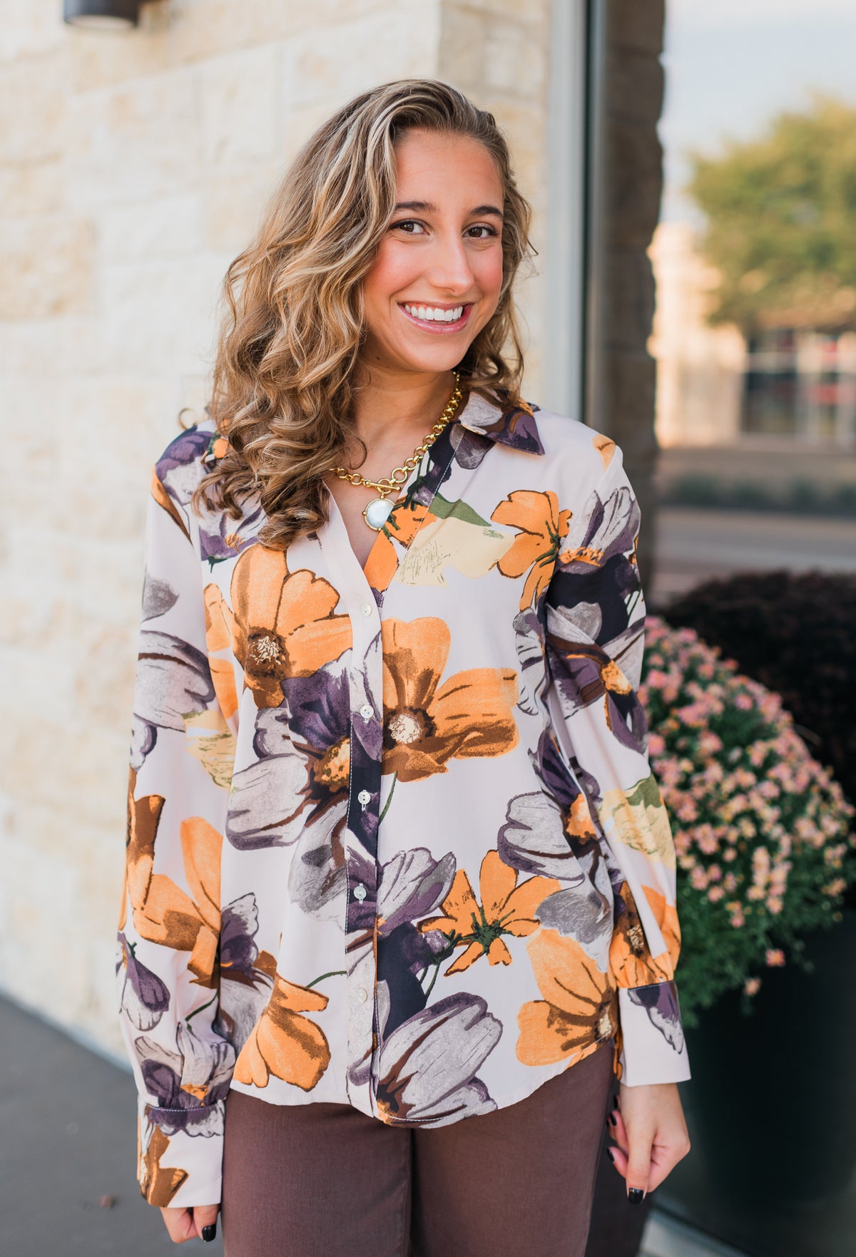 Zuri Top | Beige Floral