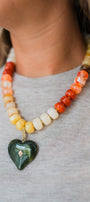 Necklace | Green Mix Heart