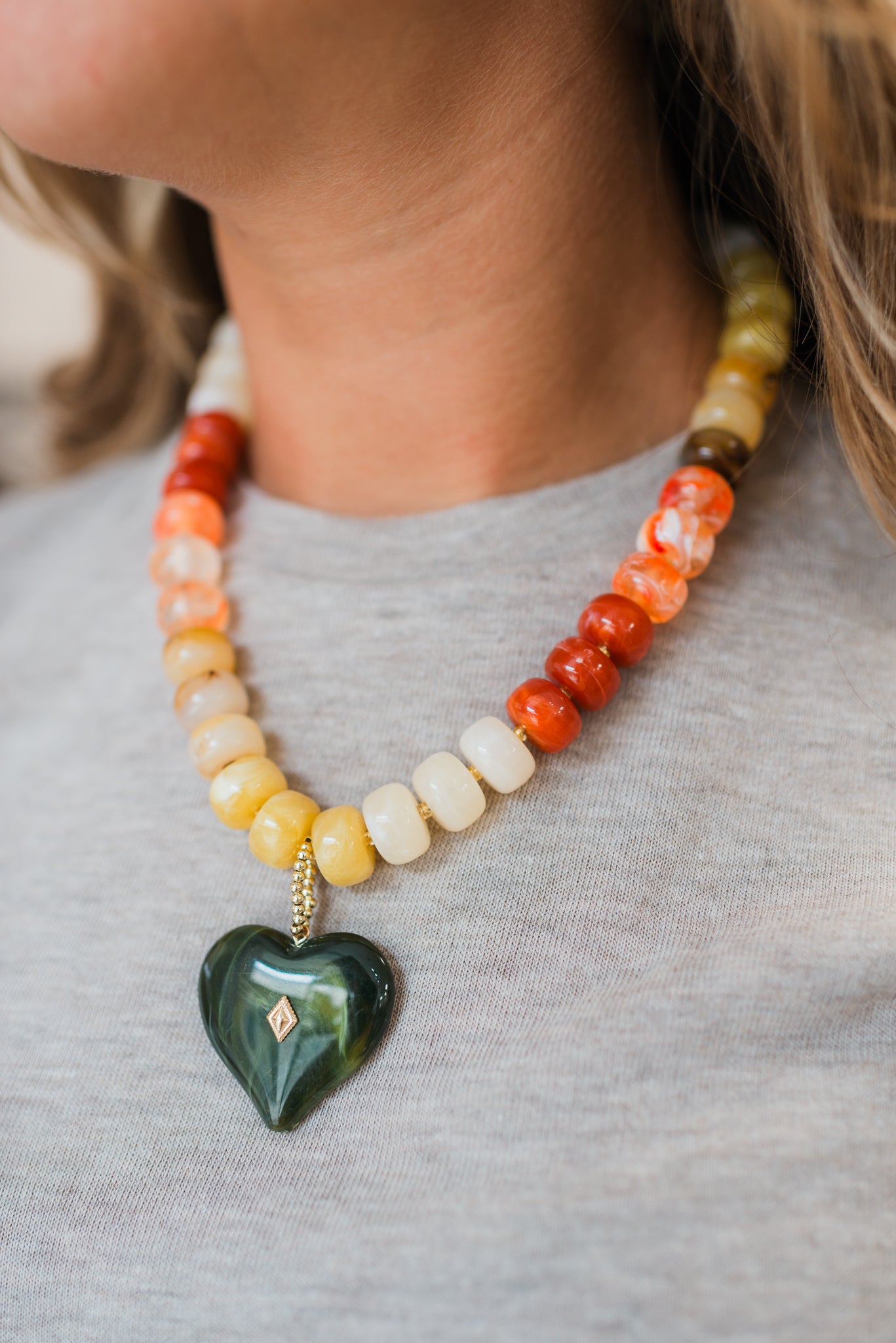 Necklace | Green Mix Heart