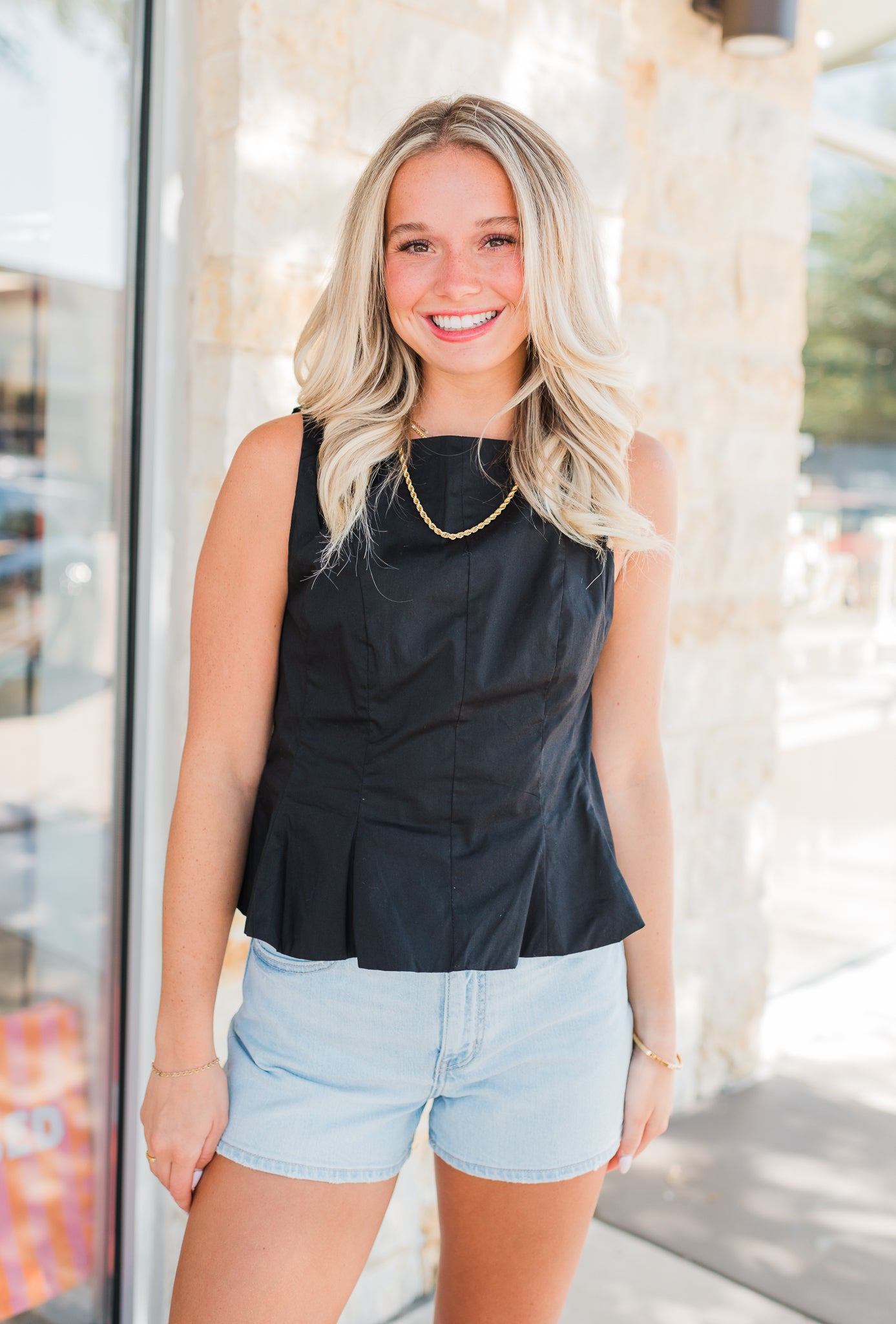 Milan Peplum Top | Black