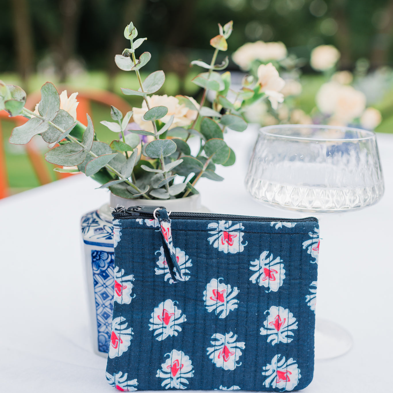 Small Quilted Pouch | Navy Americana