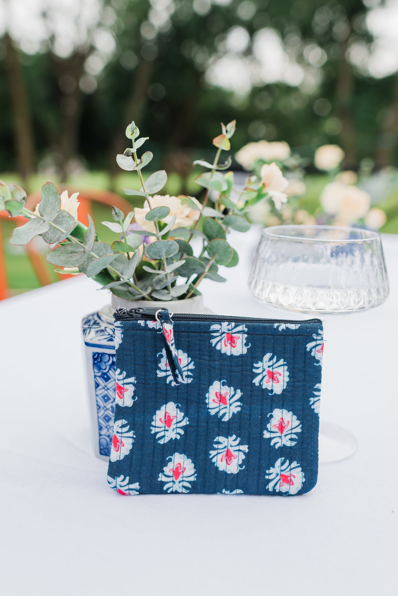 Small Quilted Pouch | Navy Americana