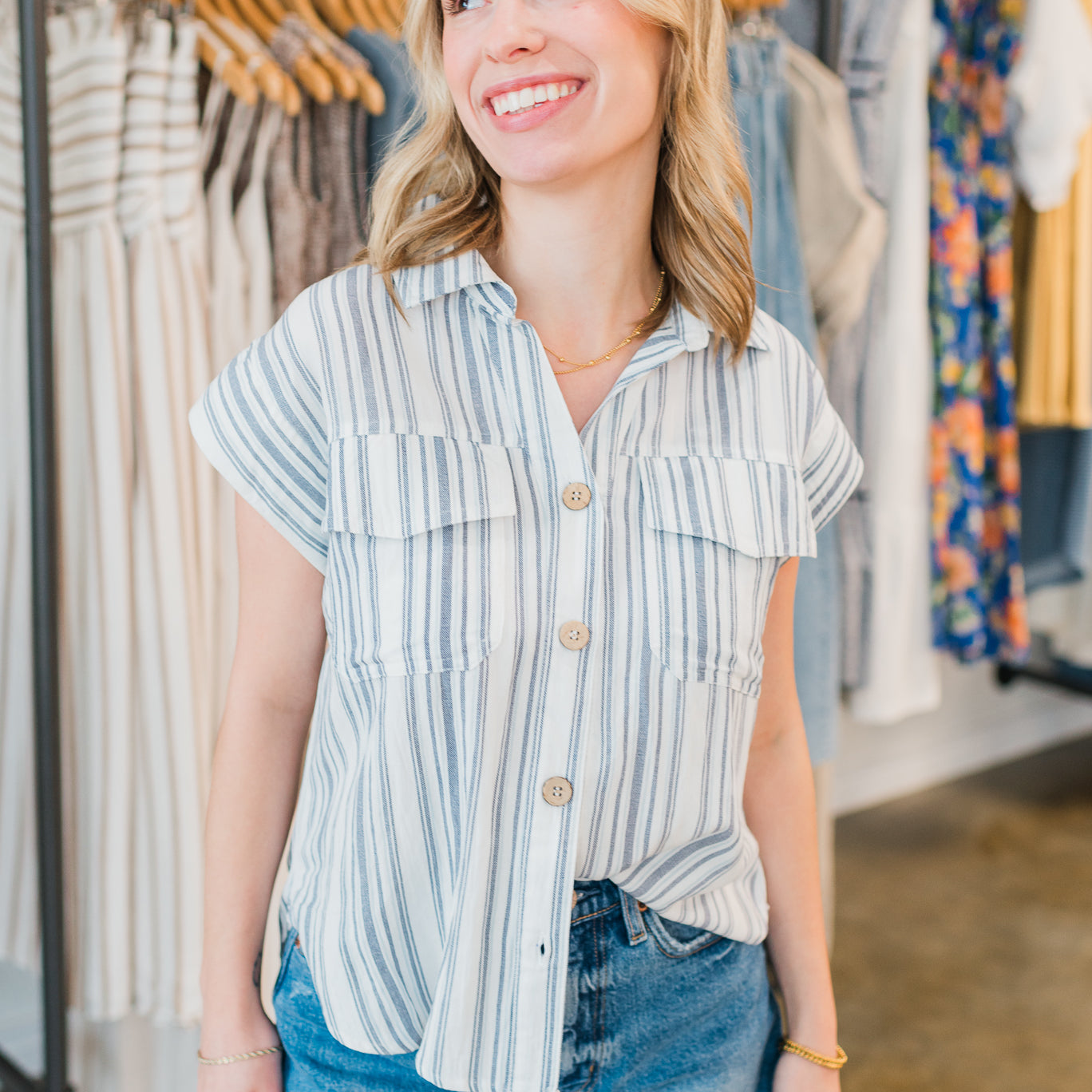 Palmer Top | Navy Stripe