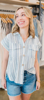 Palmer Top | Navy Stripe