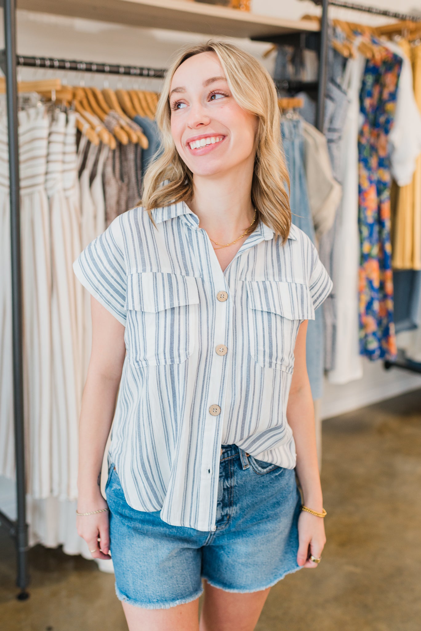 Palmer Top | Navy Stripe