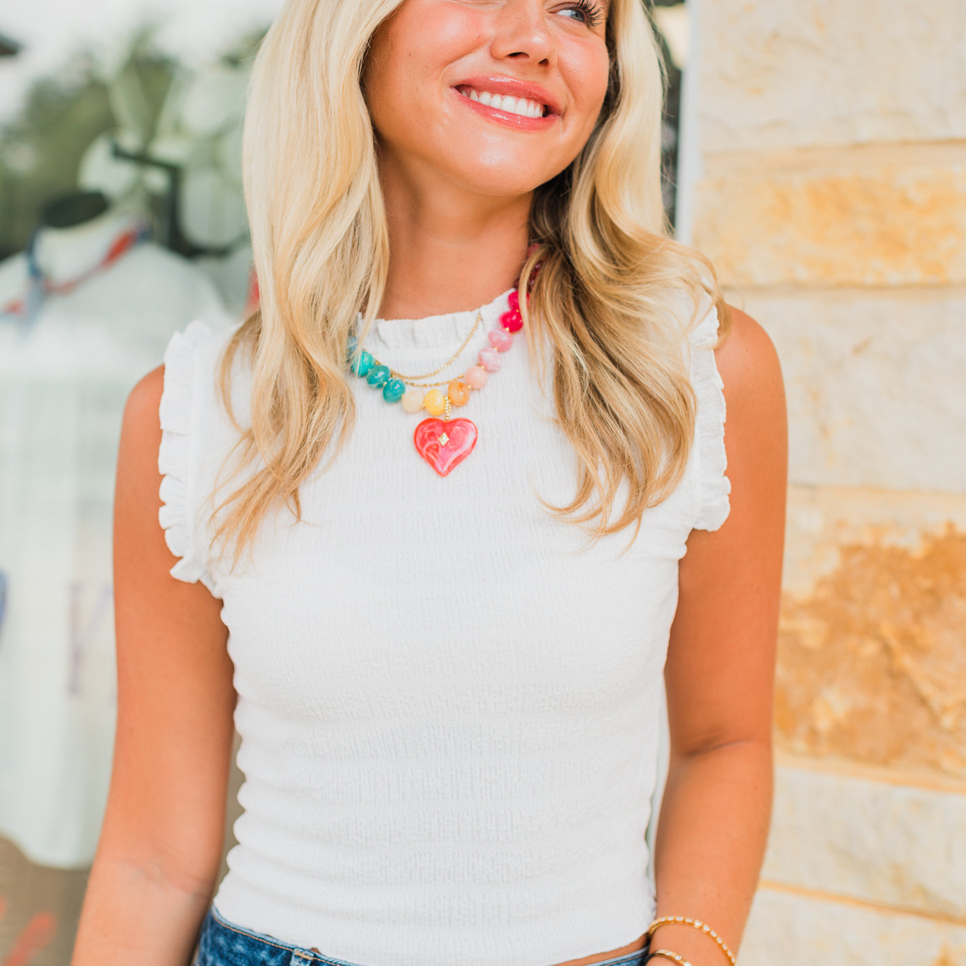 Jenn Ruffle Tank | White