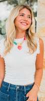 Jenn Ruffle Tank | White