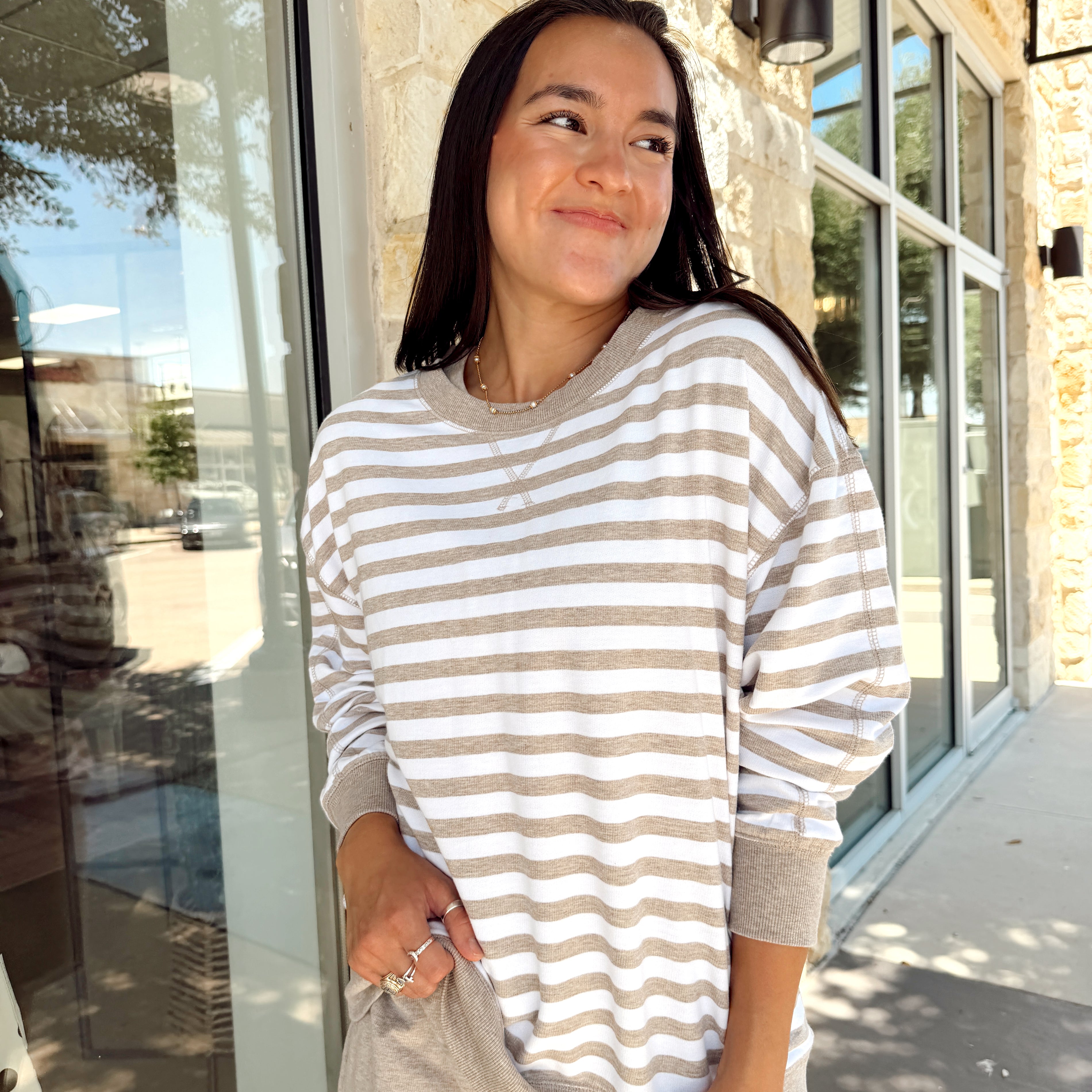 Z Supply | The Everyday Striped Crew | Heather Ash