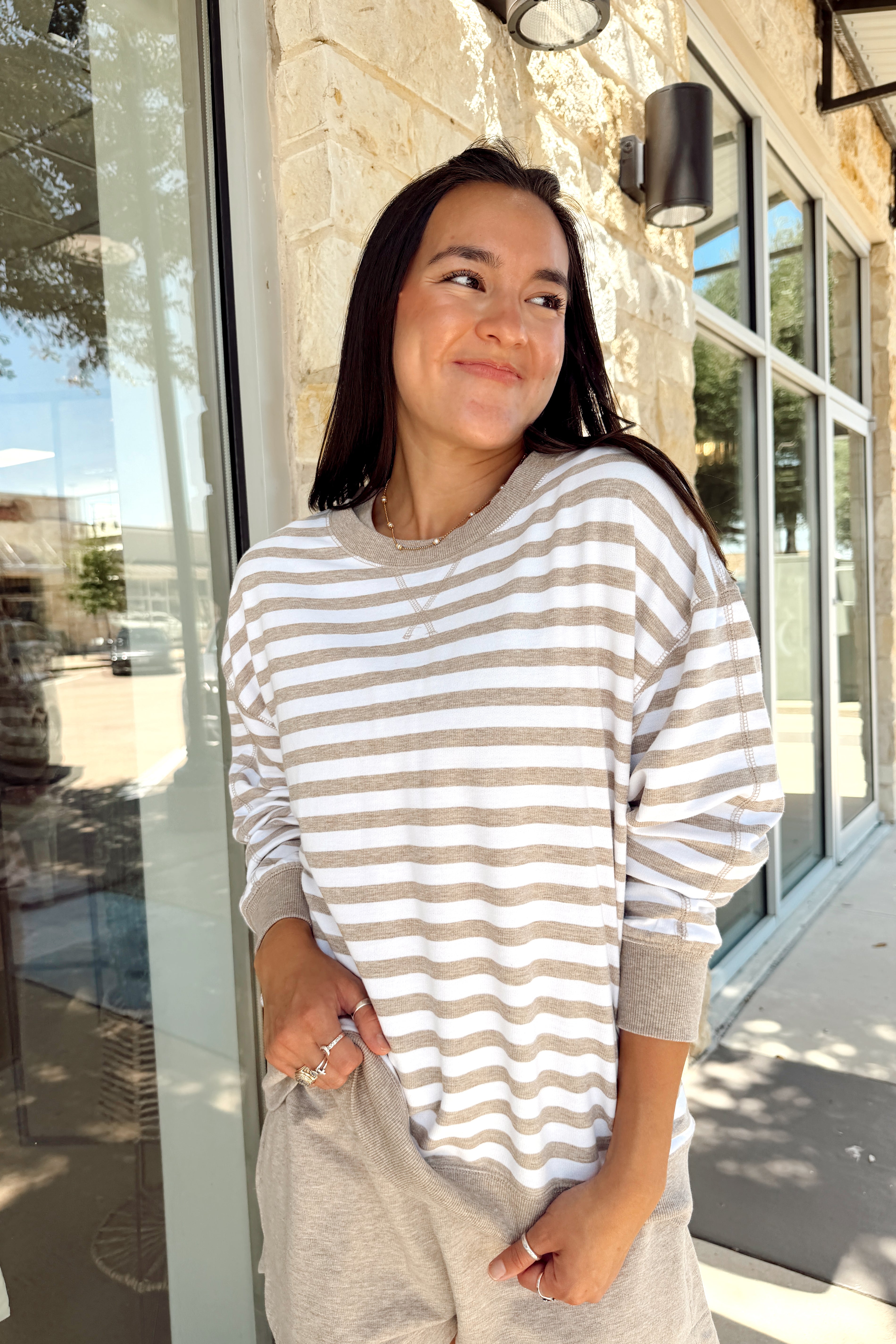 Z Supply | The Everyday Striped Crew | Heather Ash