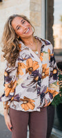 Zuri Top | Beige Floral