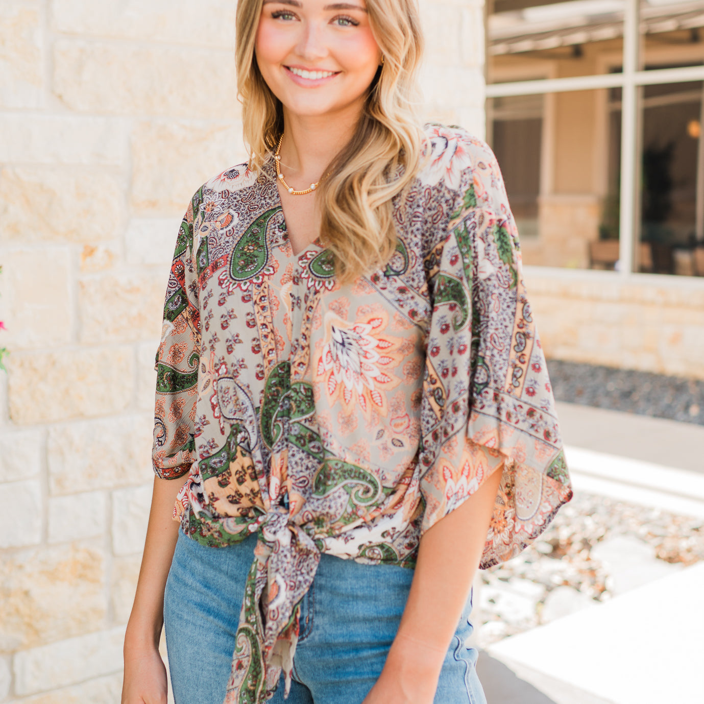 Gigi Top | Mixed Print