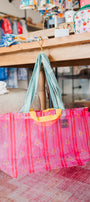 Mesh Tote Bag | Floral Stripe
