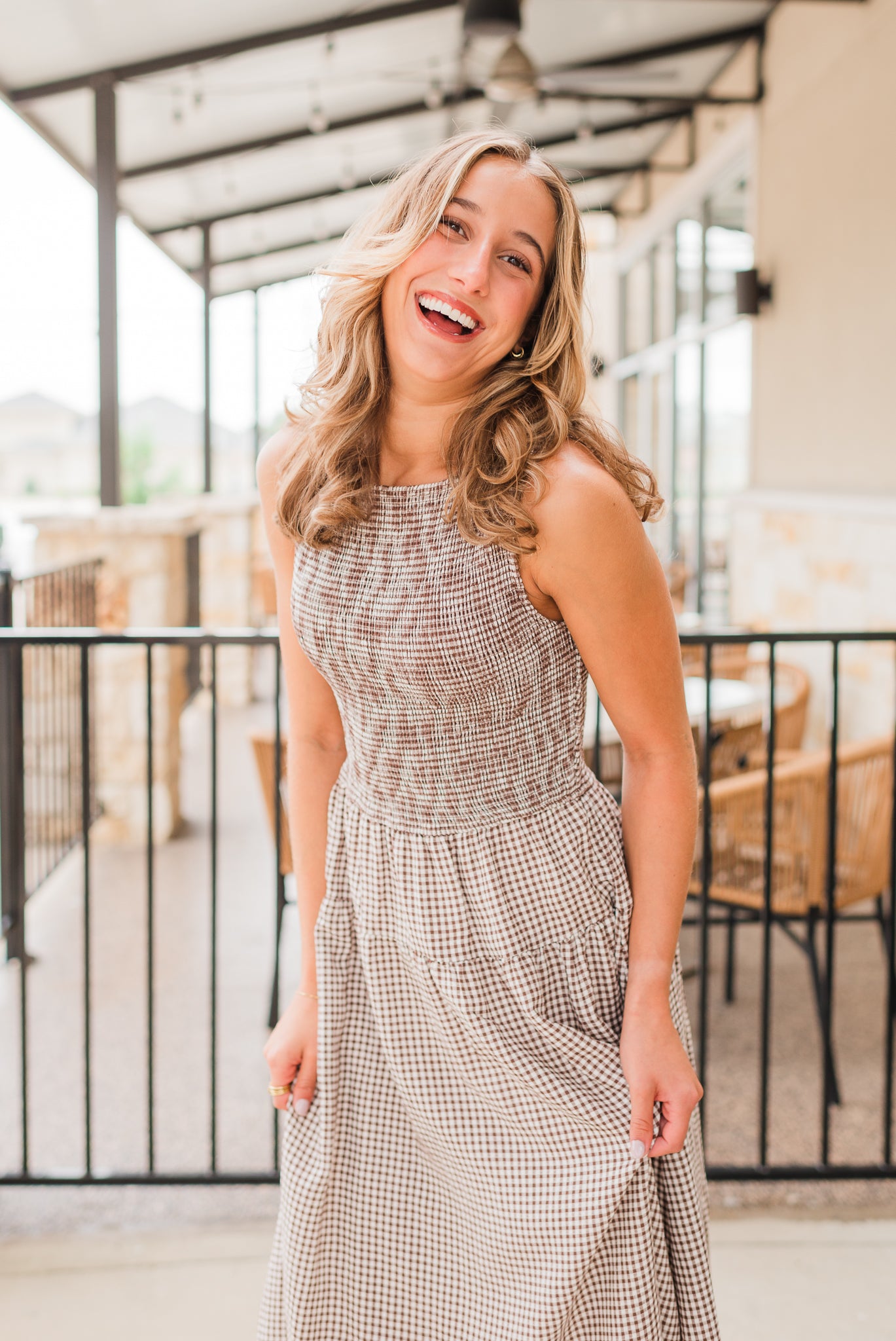 Bryce Dress | Brown Gingham