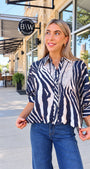 Aria Top | Navy Zebra