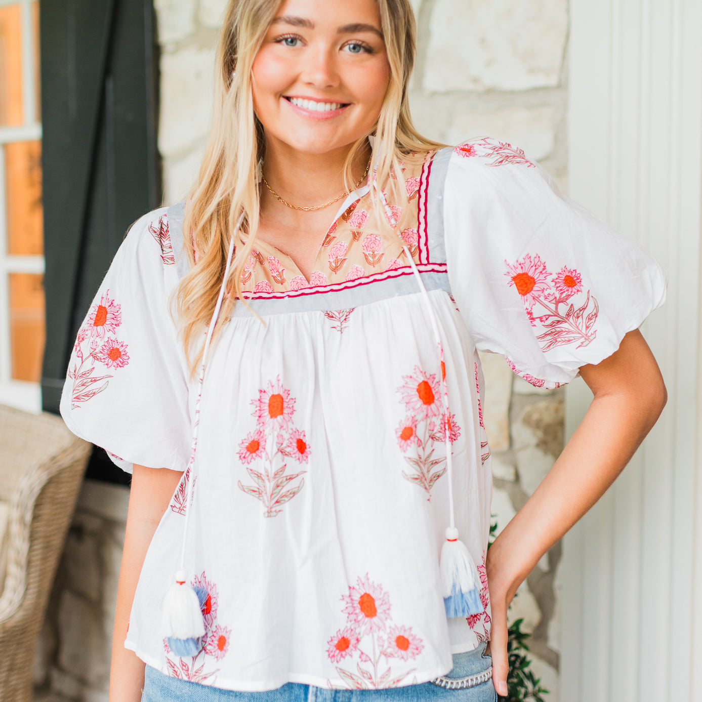 Preslie Top | Cream Multi