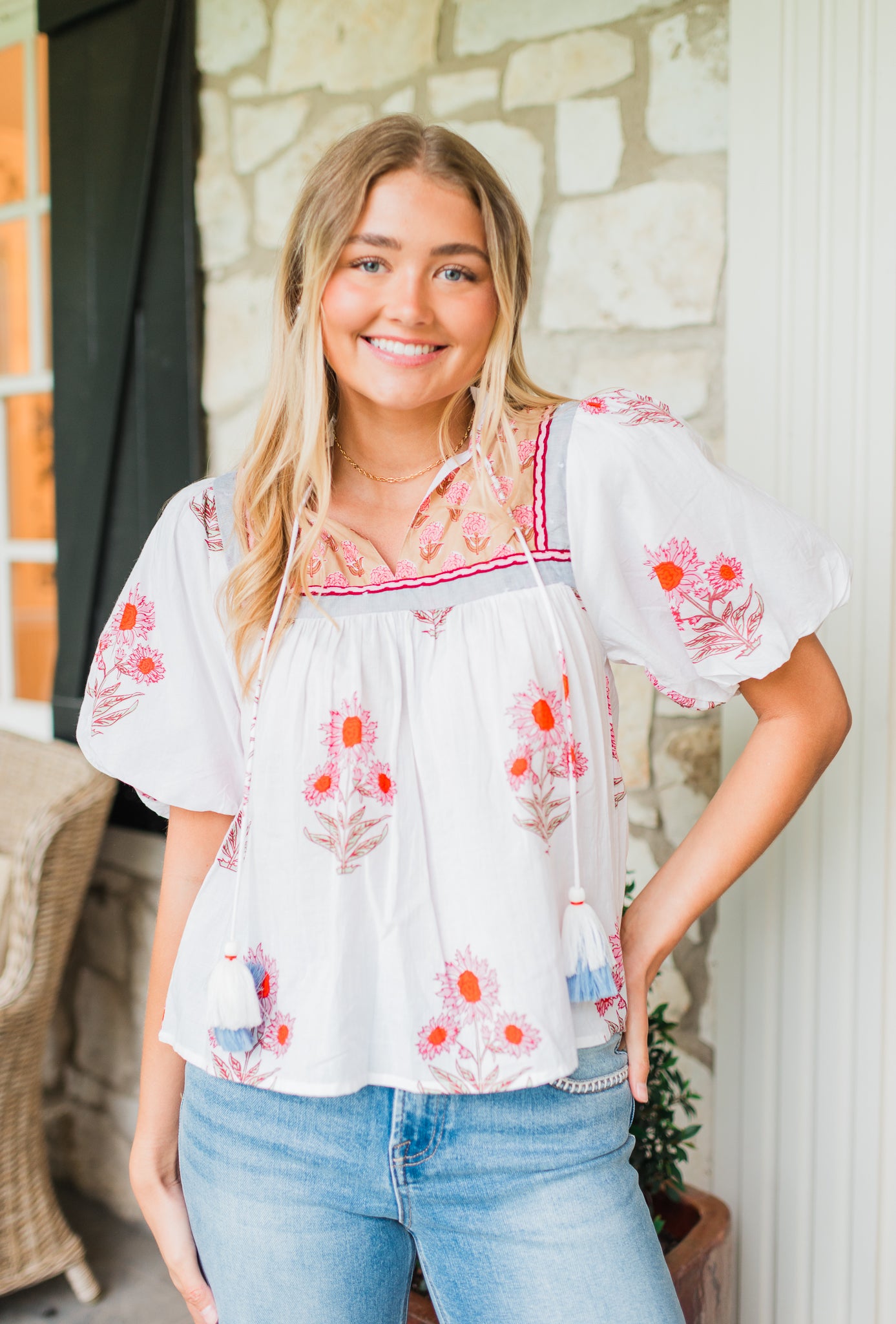 Preslie Top | Cream Multi