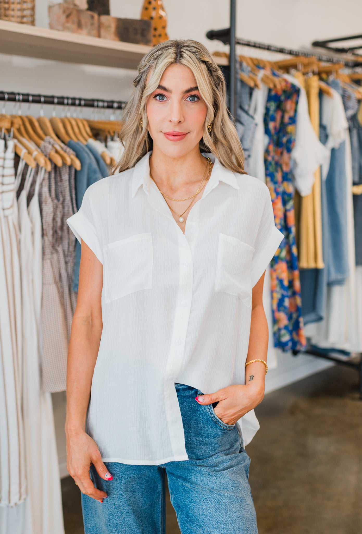 Molly Bracken | Beachside Top  | White