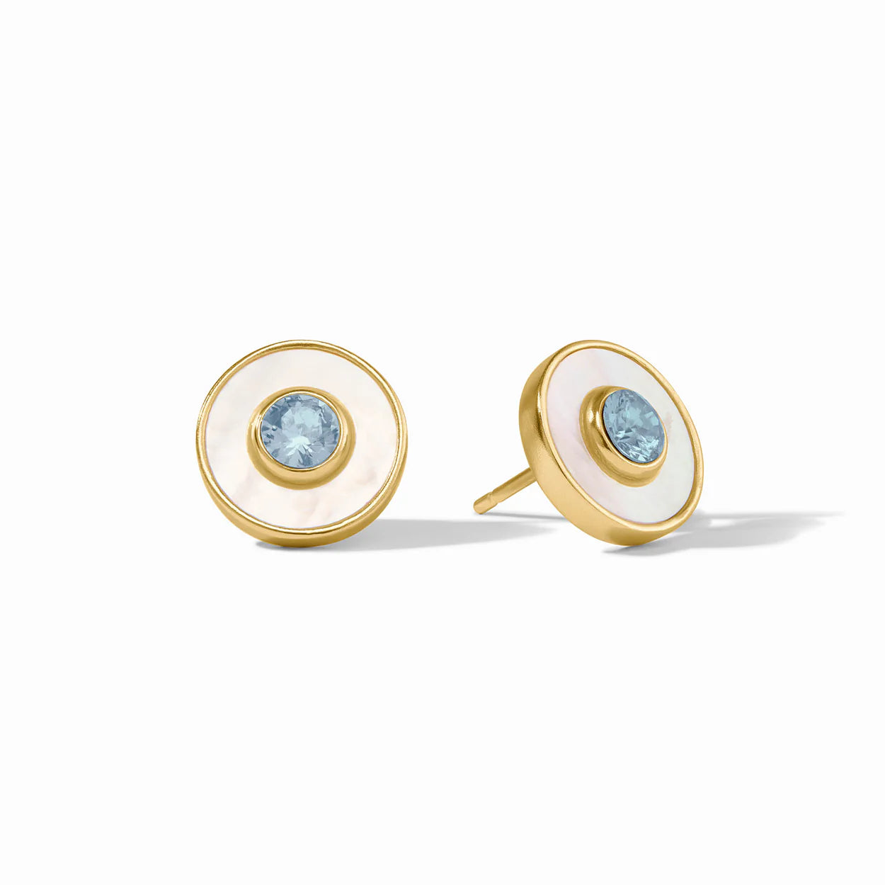 Julie Vos | Colette Circle Stud | Chalcedony Blue