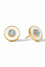 Julie Vos | Colette Circle Stud | Chalcedony Blue