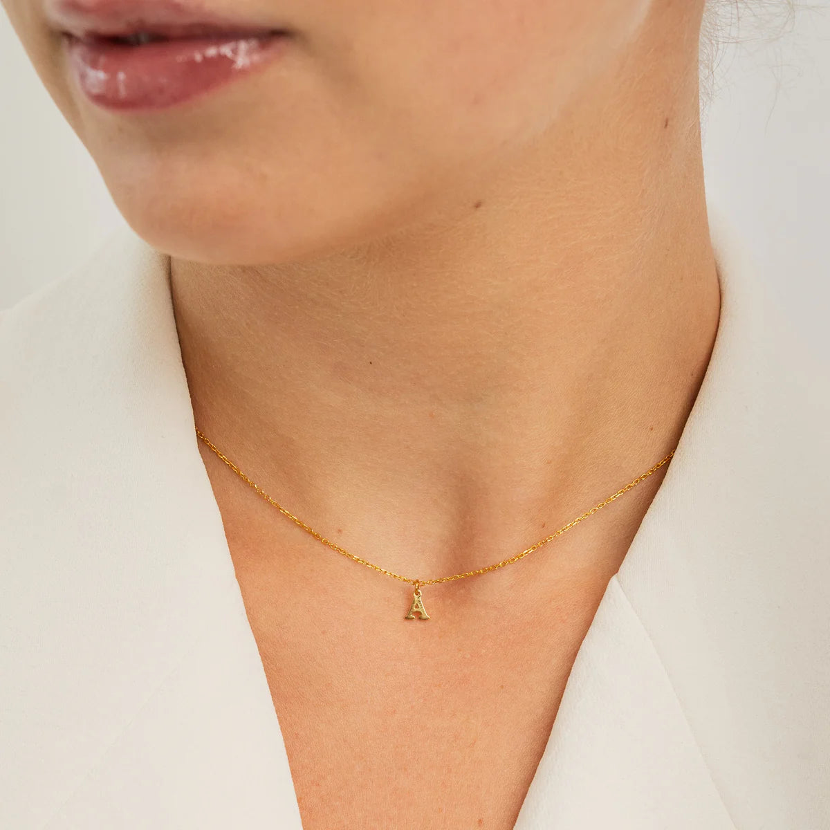 18K Gold Plated Dainty Initial Necklace | Select Initial