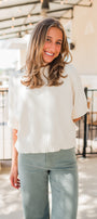 Linley Sweater Top | Ecru