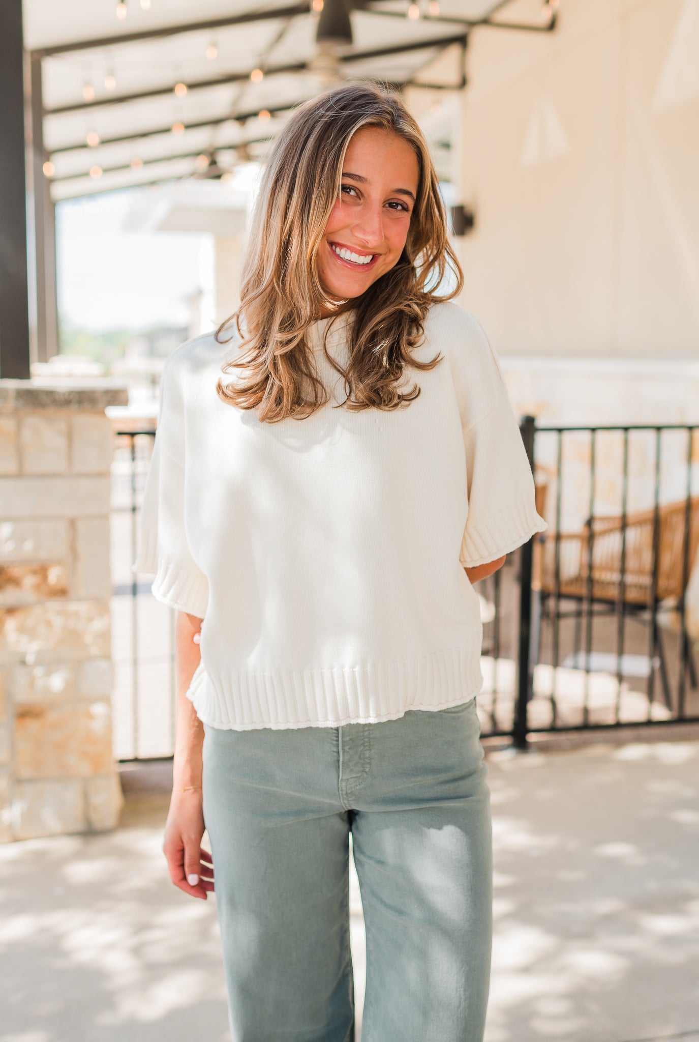 Linley Sweater Top | Ecru