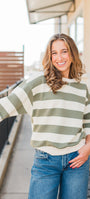 Westlake Top | Olive Rugby Stripe