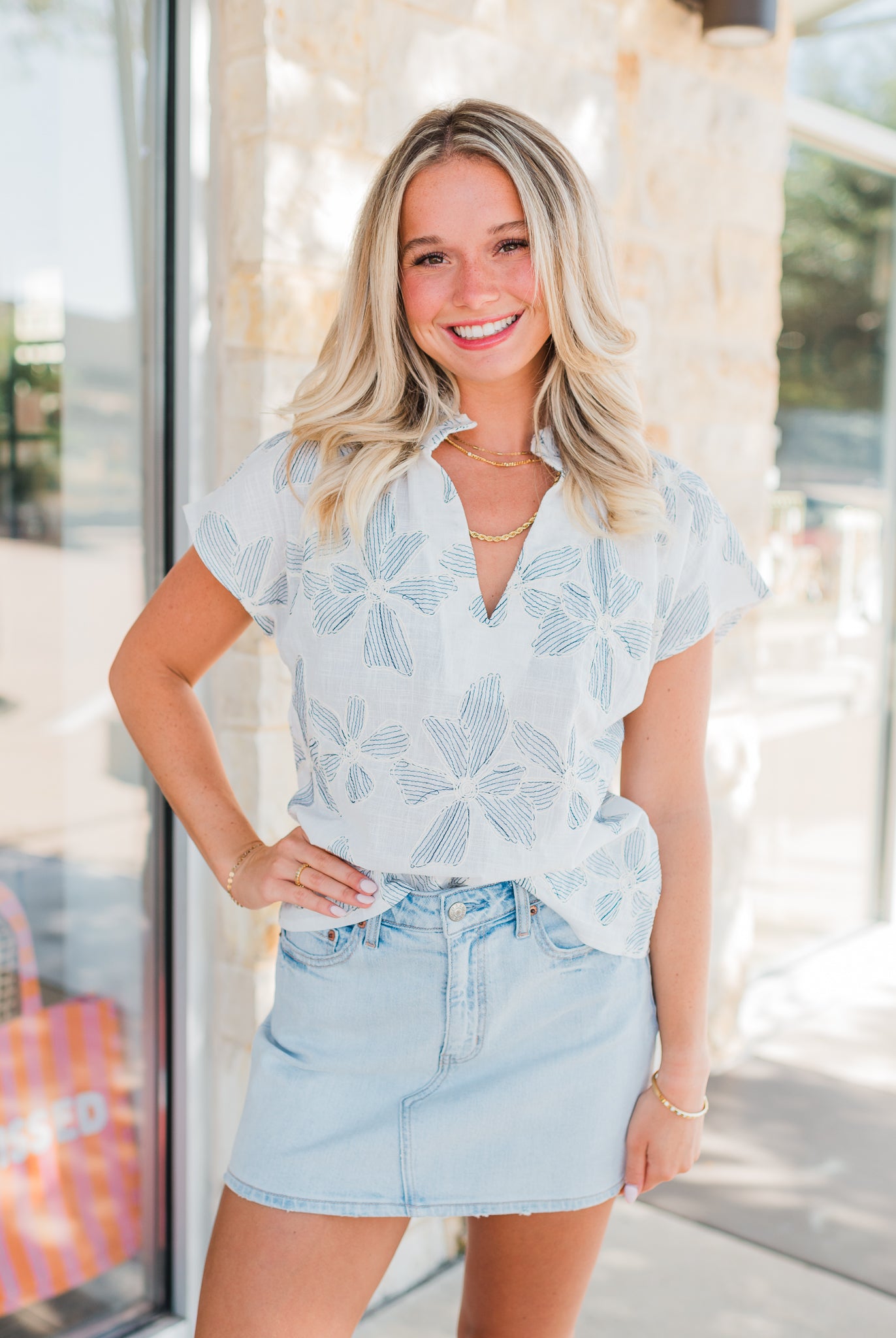 Lanikai Beach Top | White Floral