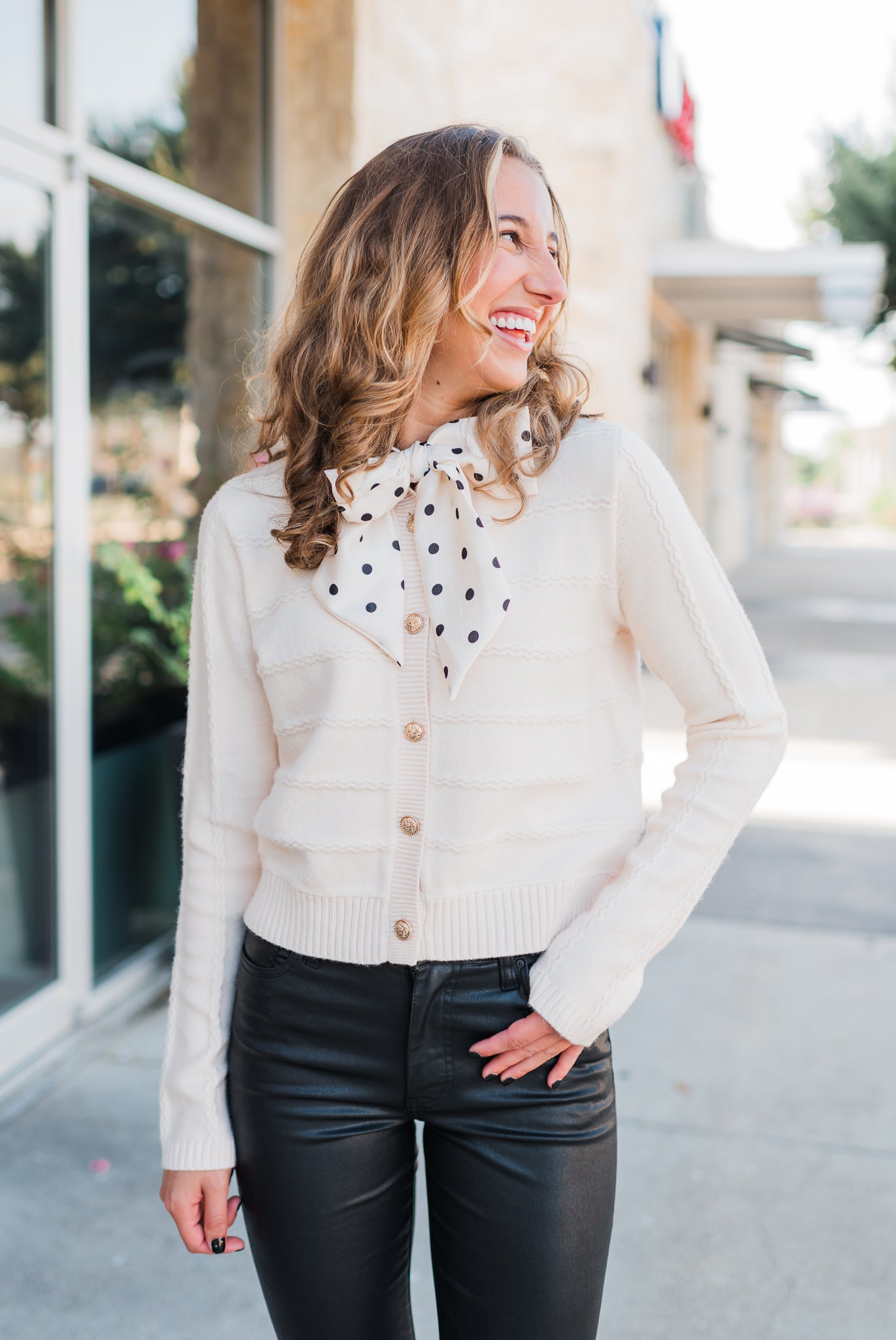 Alyssa Cardigan | Cream Dots