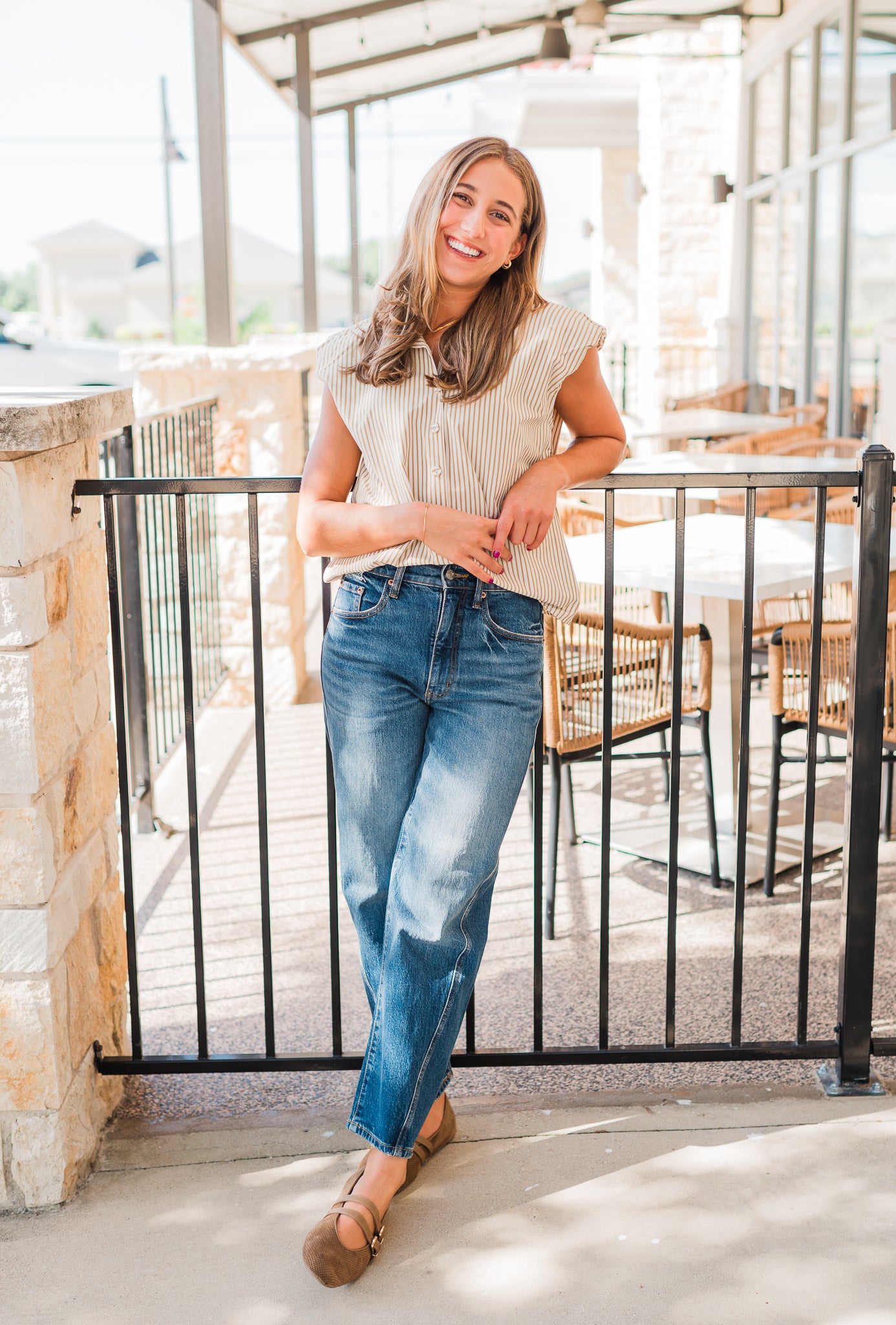 Makenzie Top | Natural Stripe