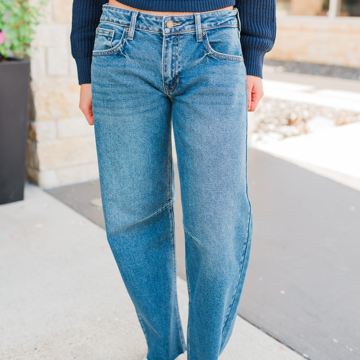 Ginny Barrel Jeans | Dark Denim