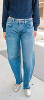 Ginny Barrel Jeans | Dark Denim