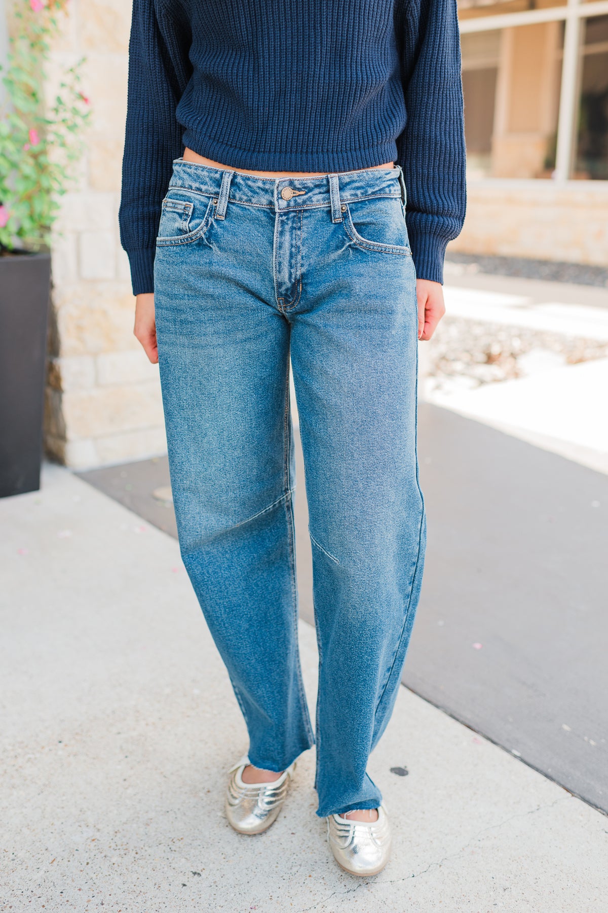 Ginny Barrel Jeans | Dark Denim