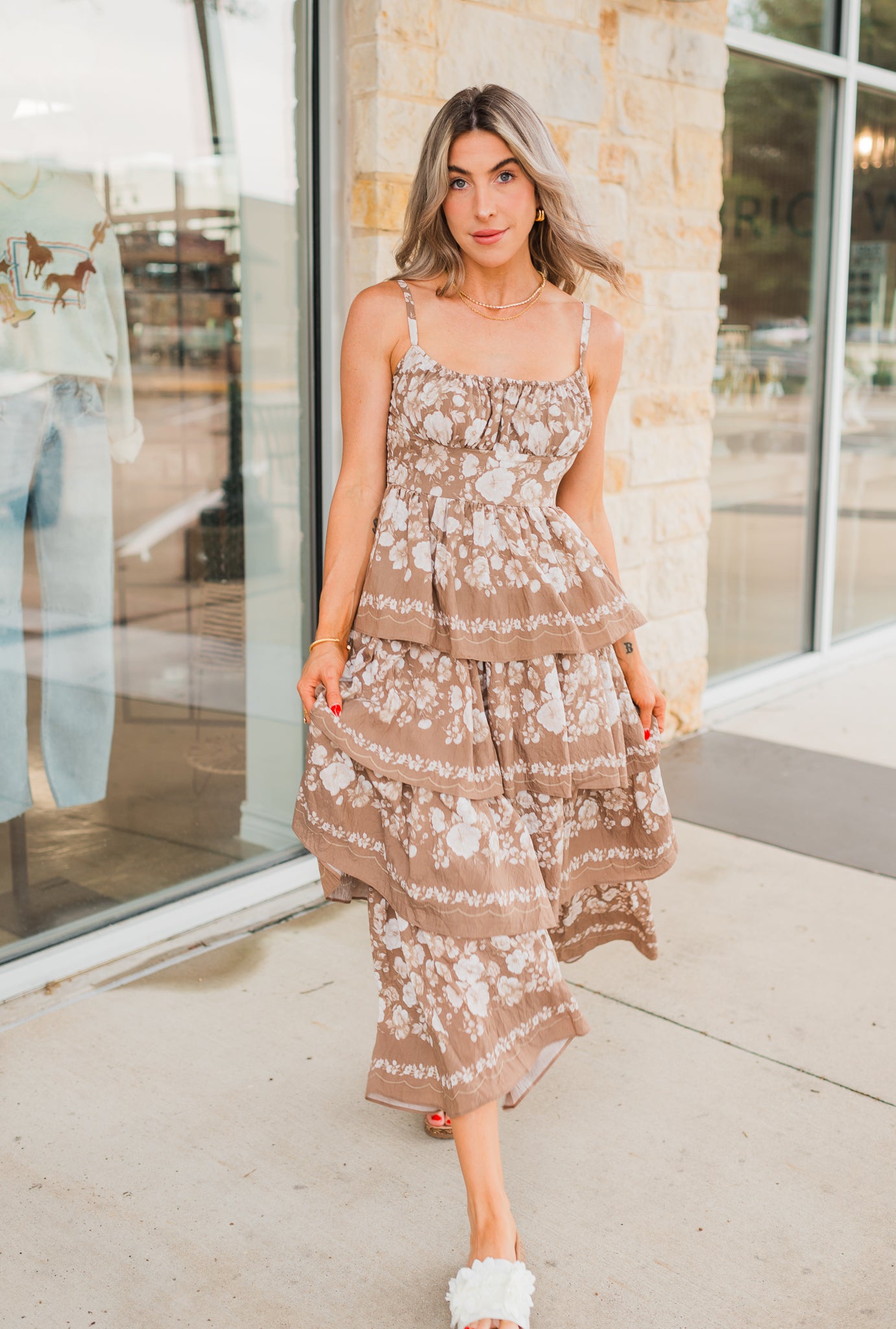 Maeve Dress | Ruffled Latte