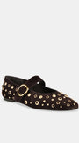 Mella Studded Flats | Java Suede