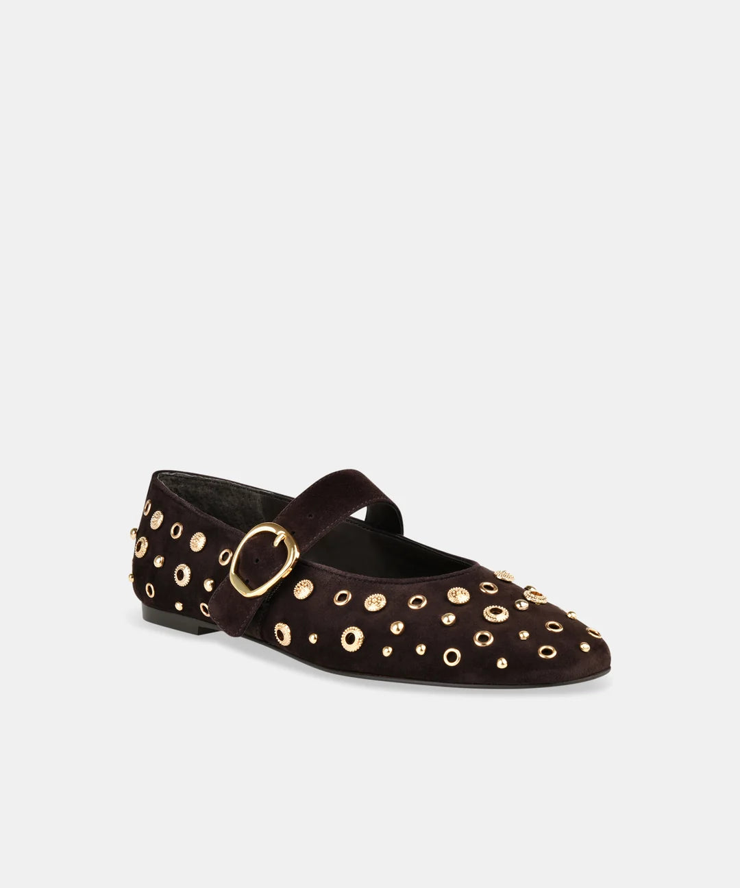 Mella Studded Flats | Java Suede