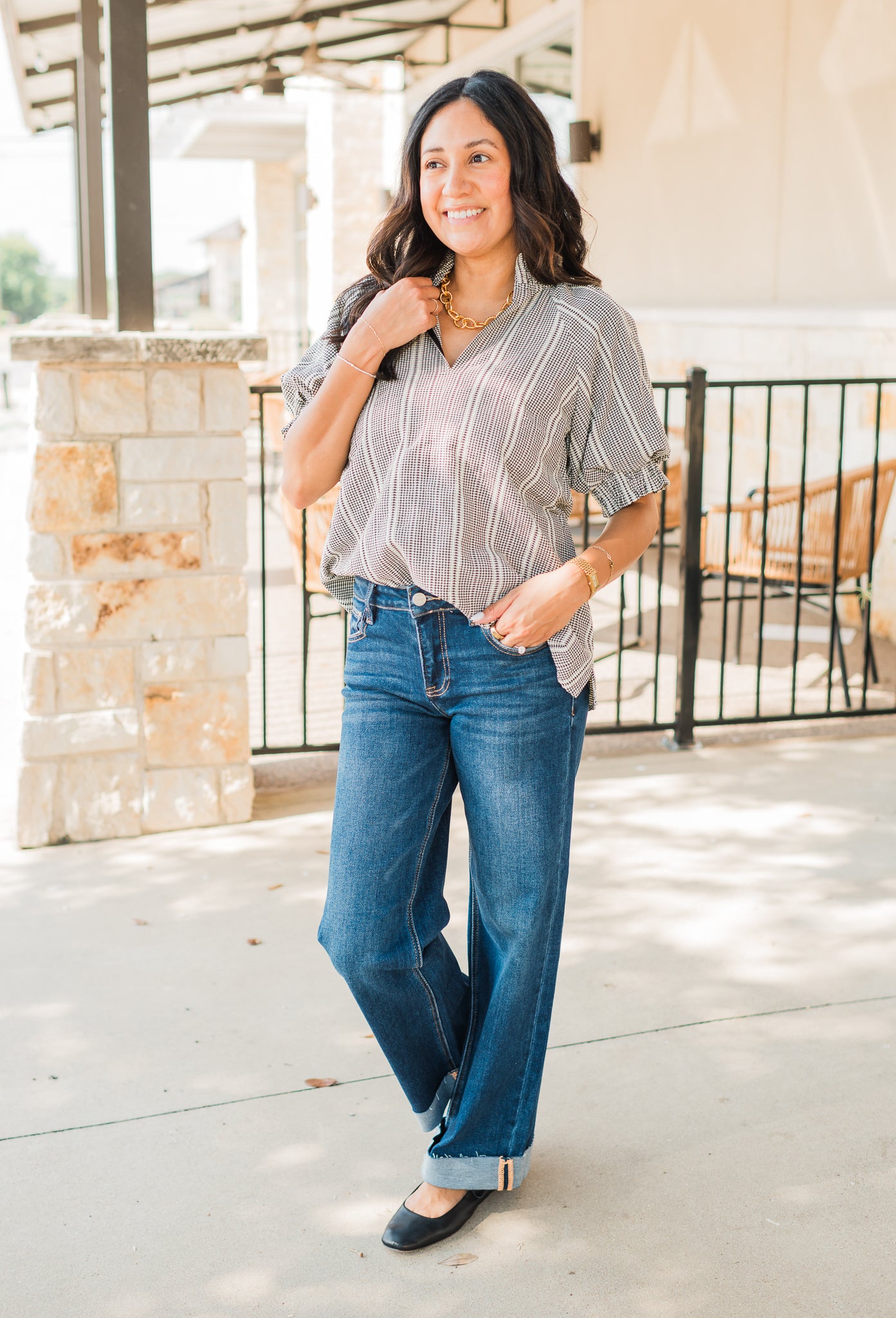 Mara Top | Black Stripe