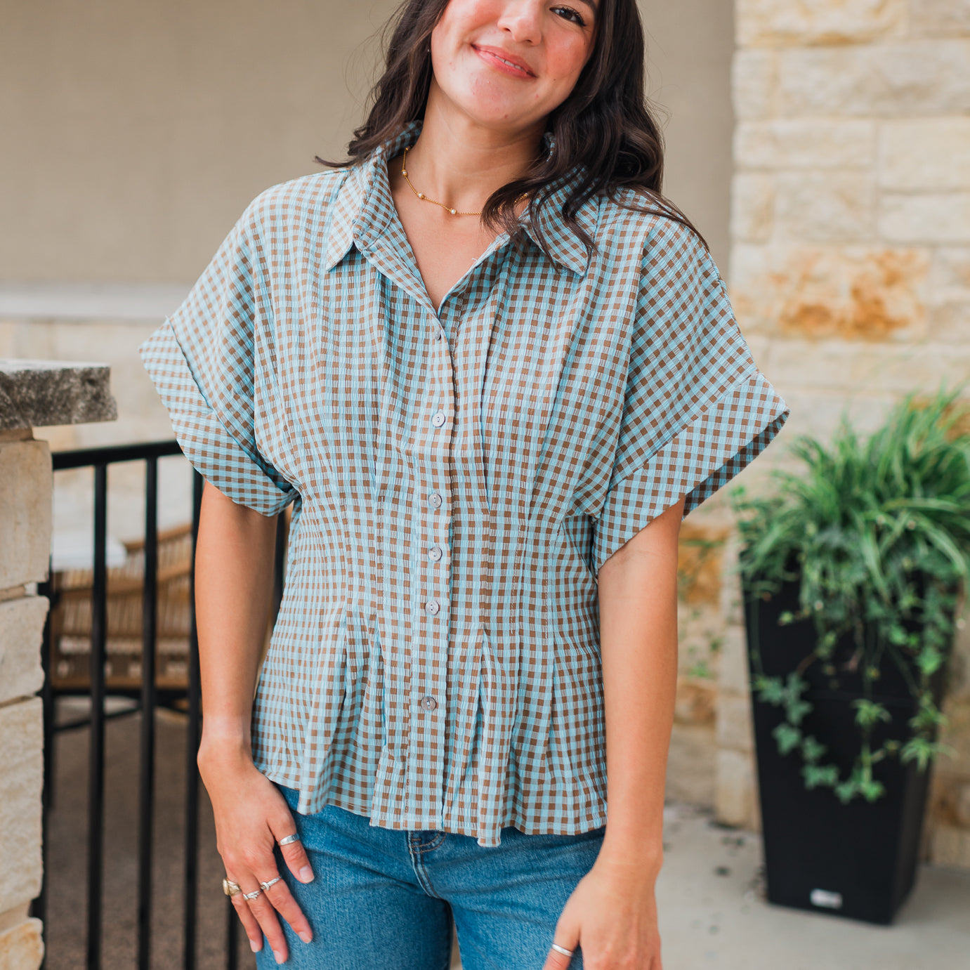 Athens Top | Camel Blue
