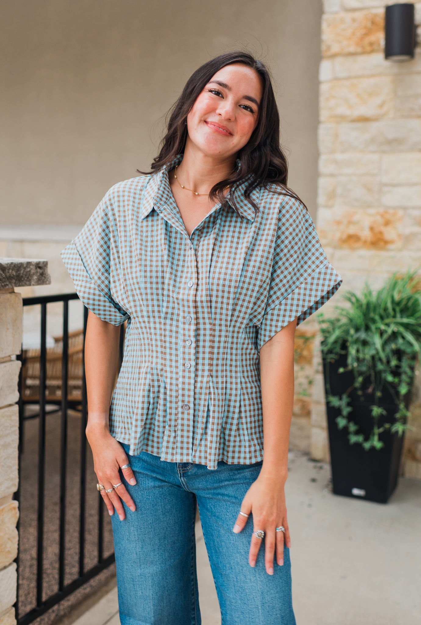 Athens Top | Camel Blue