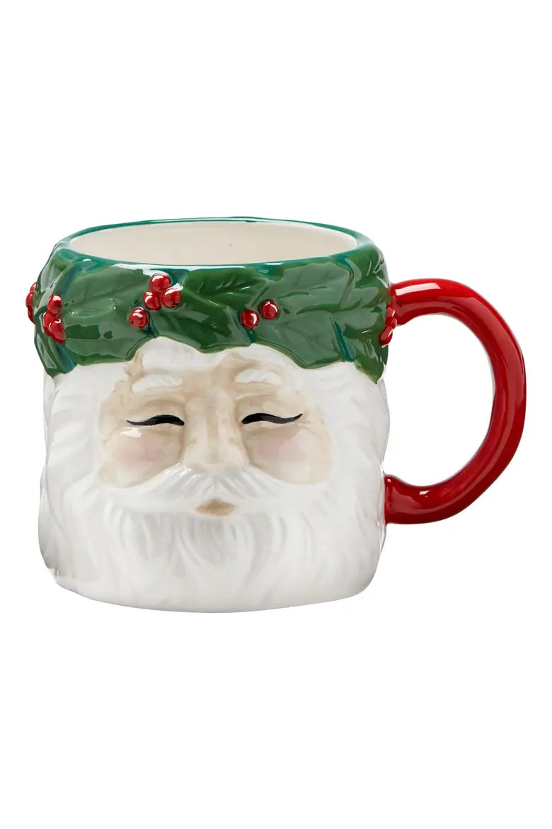 Vintage Santa Wreath Mug