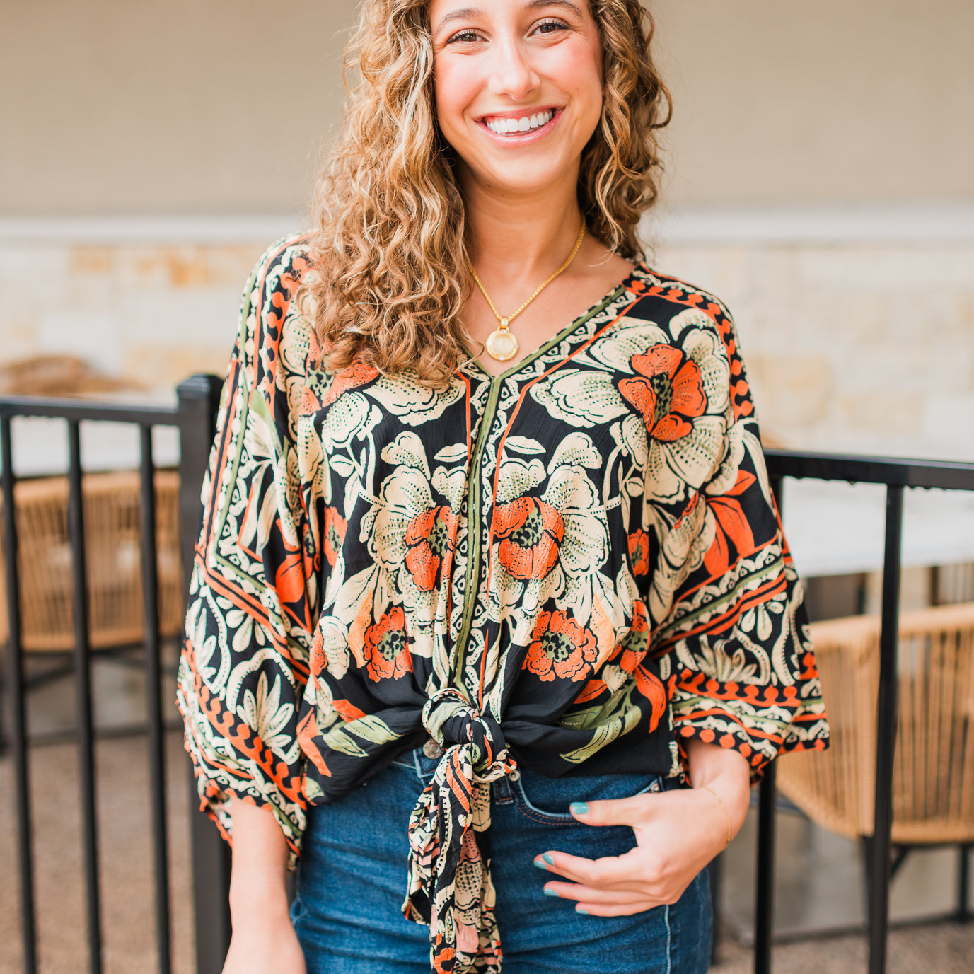 Gigi Top | Dark Floral