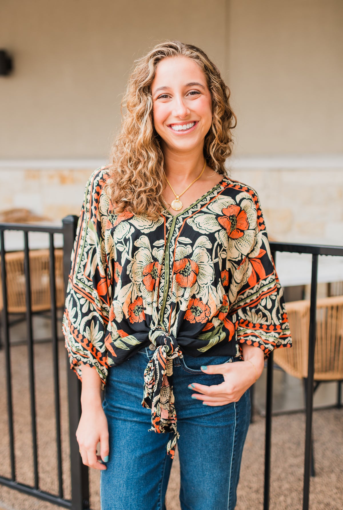 Gigi Top | Dark Floral